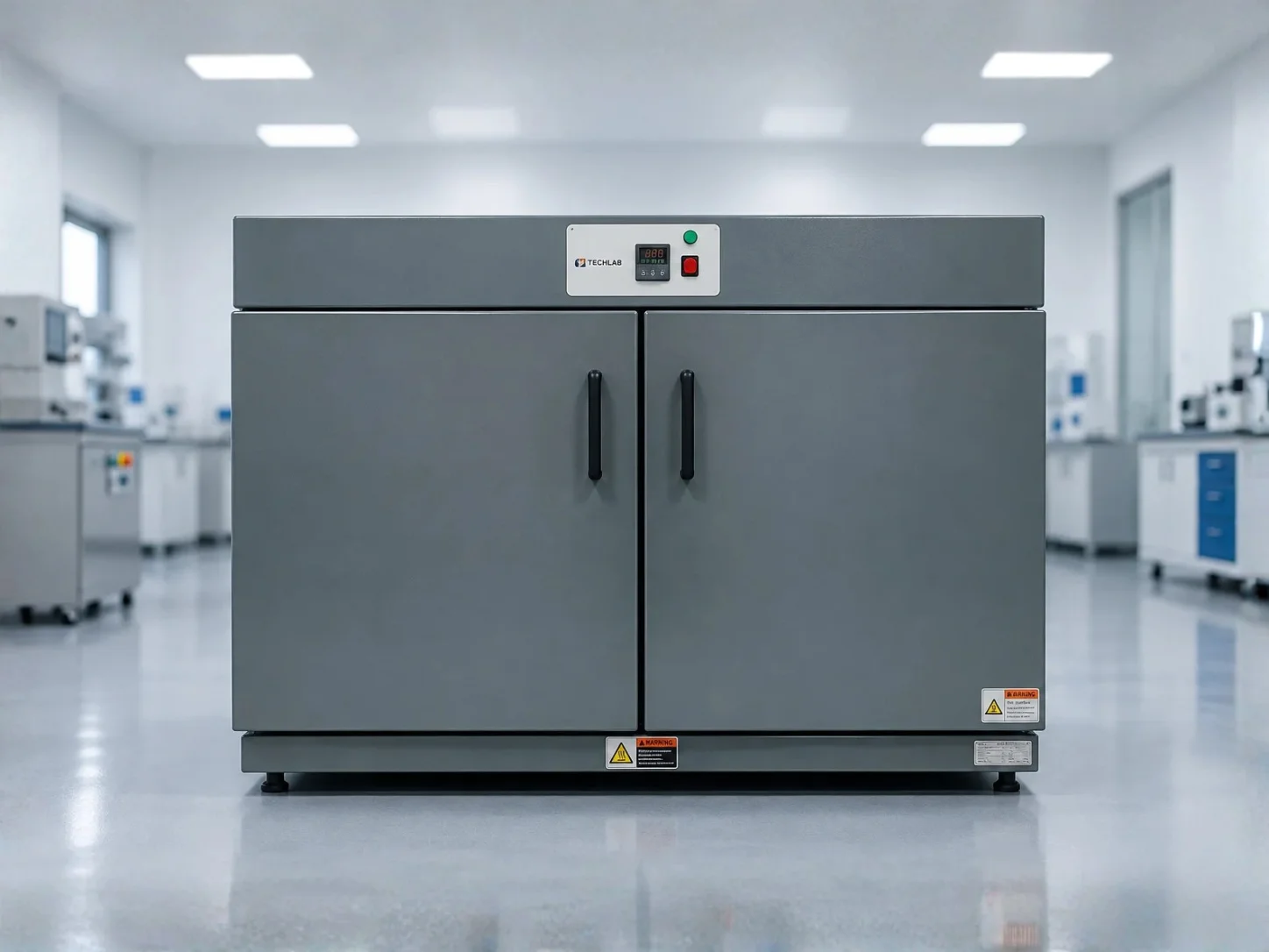 Controlled heating, drying, curing and preheating for laboratory and industrial applications requiring uniform hot-air circulation.
